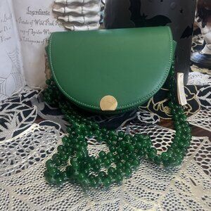 Hello 3AM Forever Green Beaded Strap Fashion Handbag Purse
